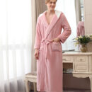 Plus Fat Coral Velvet Bathrobe Pajamas For Men