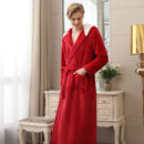 Plus Fat Coral Velvet Bathrobe Pajamas For Men
