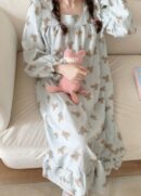 Long Sleeved Pullover Plaid Pajamas For Women