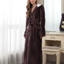 Plus Fat Coral Velvet Bathrobe Pajamas For Men