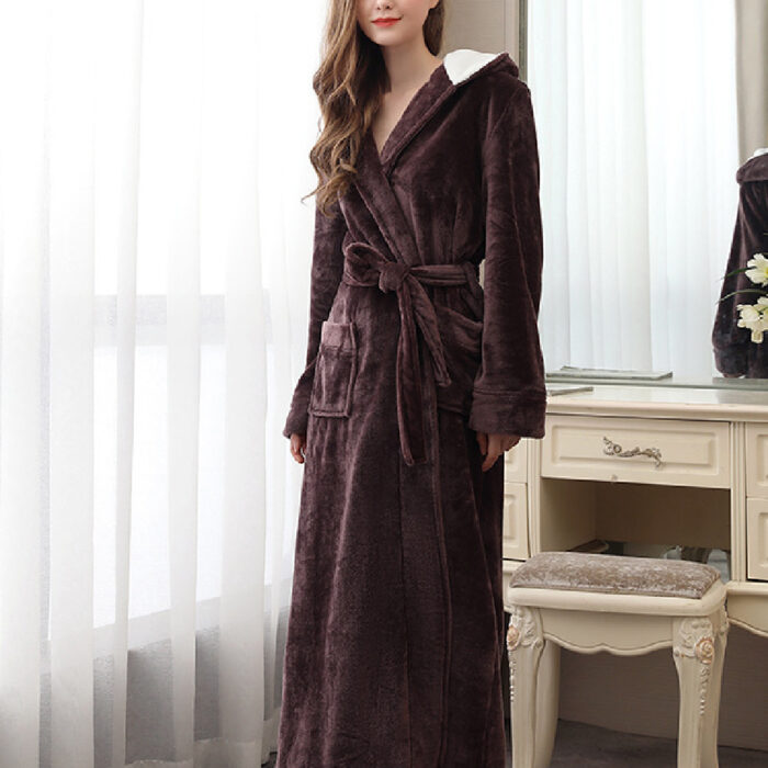 Plus Fat Coral Velvet Bathrobe Pajamas For Men - Image 8