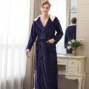 Plus Fat Coral Velvet Bathrobe Pajamas For Men