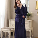 Plus Fat Coral Velvet Bathrobe Pajamas For Men