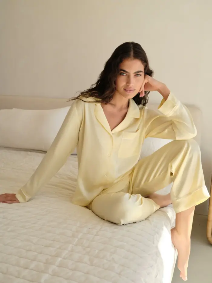 Golden Glow Satin Pajama Set - Image 3