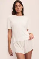 Pointelle Short Sleeve Tee
