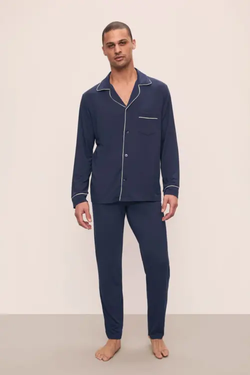 GentleNight Men’s PJ Set – Navy Blue