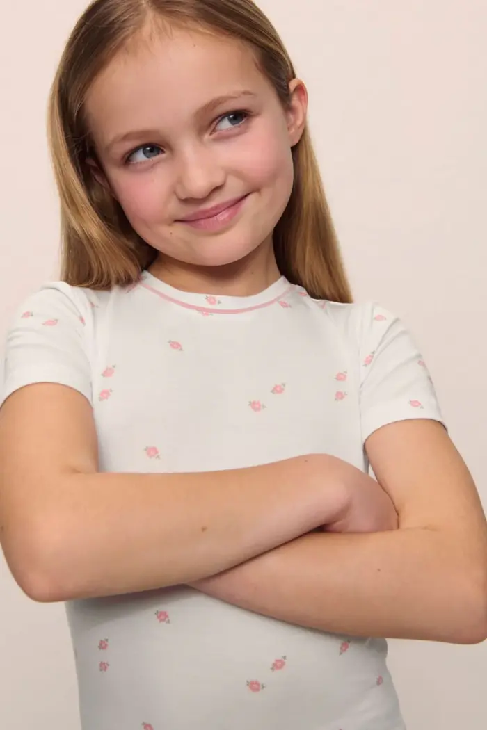 Kids Printed TENCEL Modal Unisex Short PJ Set - Image 2