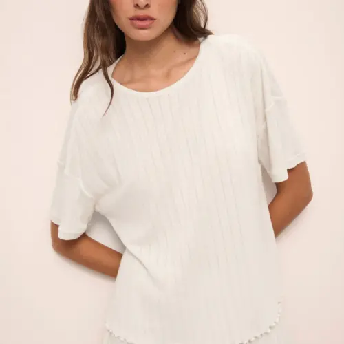 Pointelle Short Sleeve Tee
