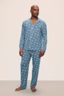William Printed TENCEL Modal Long PJ Set