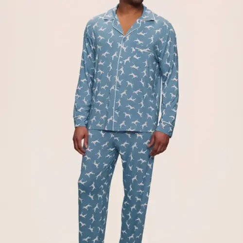 William Printed TENCEL Modal Long PJ Set