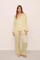 Golden Glow Satin Pajama Set