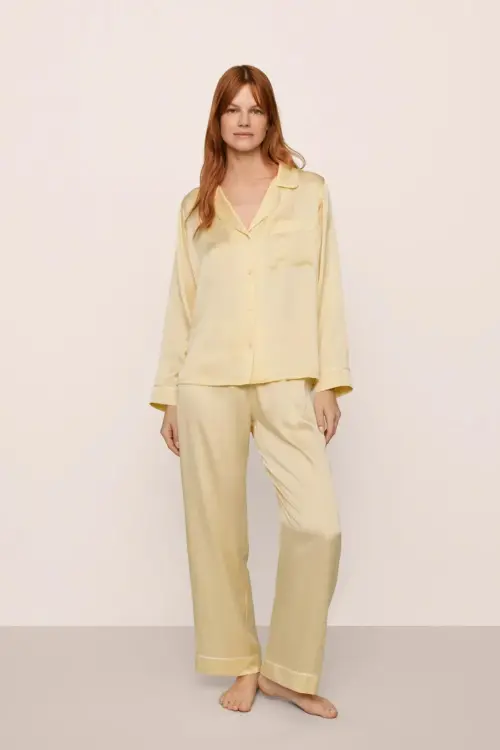 Golden Glow Satin Pajama Set
