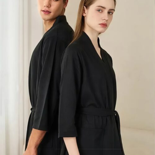 Classic Black Satin Short Pajama Set for Men