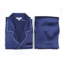 Classic Navy Satin Pajama Set