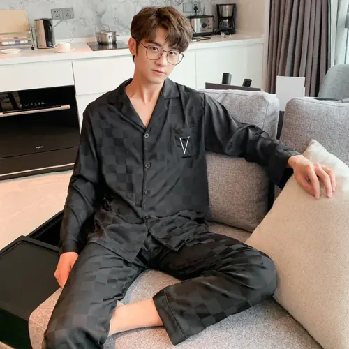 Classic Gingham Short Pajama Set for Men