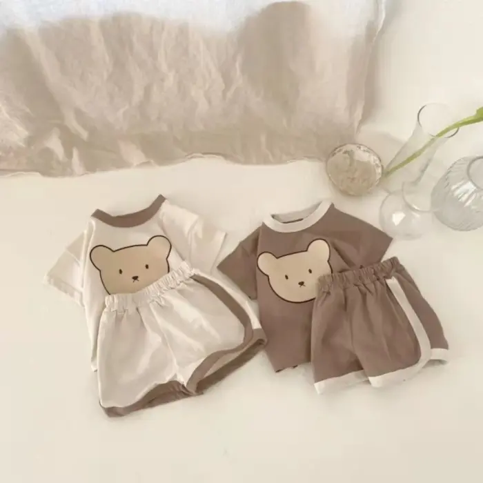 Baby Bear Print Summer Pajama Set - Image 6