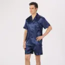 Classic Black Satin Short Pajama Set for Men