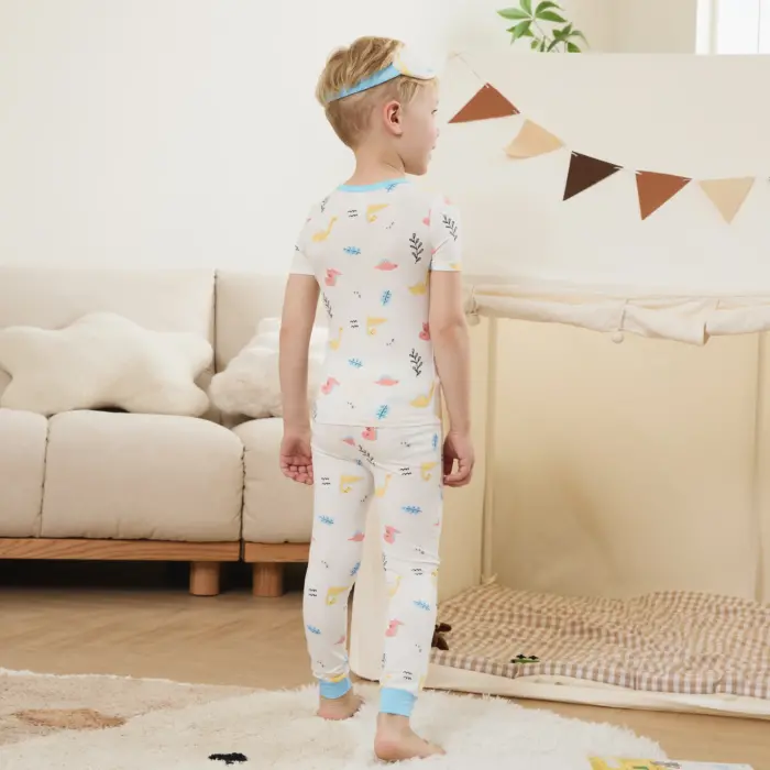 Toddler Cartoon Print Short-Sleeve Pajama Set - Image 4