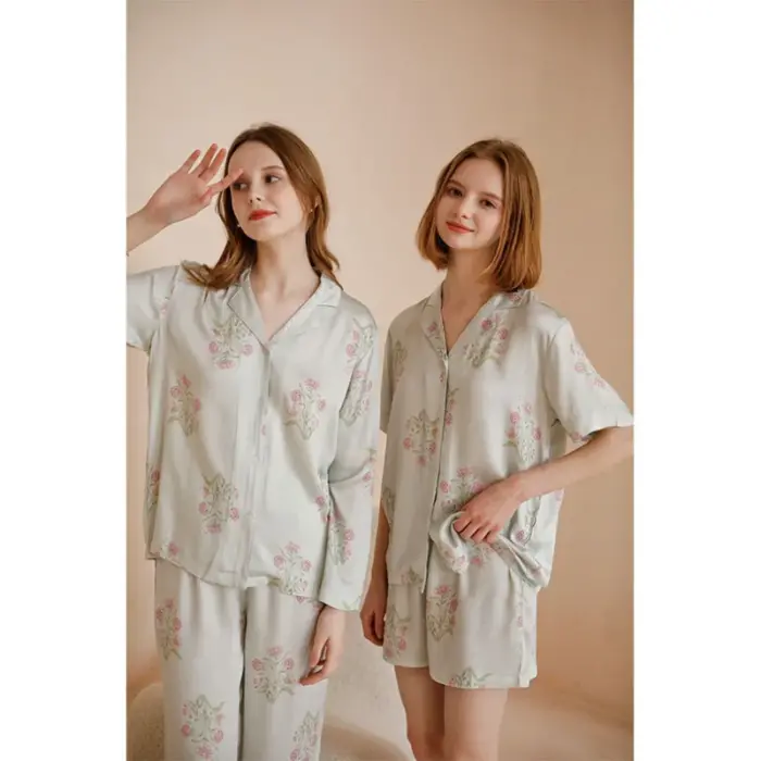 Floral Viscose Pajama Set - Image 5
