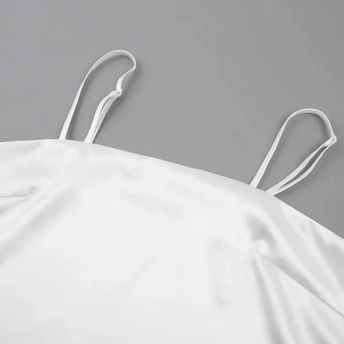 Elegant Feather-Trim White Cami Top - Image 7