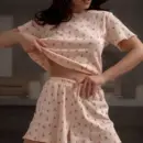 Soft Floral Print Short Pajama Set