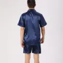 Classic Black Satin Short Pajama Set for Men