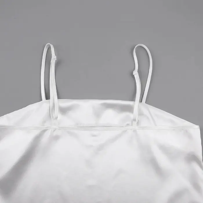 Elegant Feather-Trim White Cami Top - Image 6