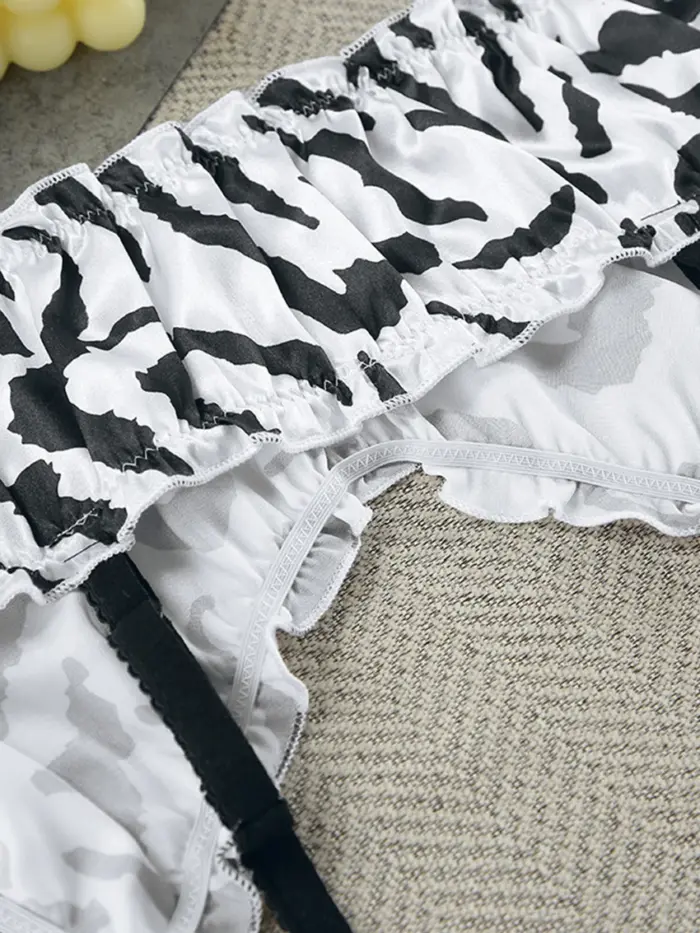 Zebra Print Satin Pajama Set - Image 5